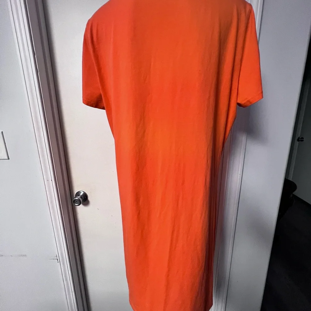 Calvin Klein Orange Midi Dress with Gold Accent - Picture 3 of 8